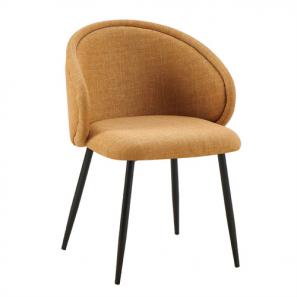Curved Wraparound Fabric Arm Dining Chair